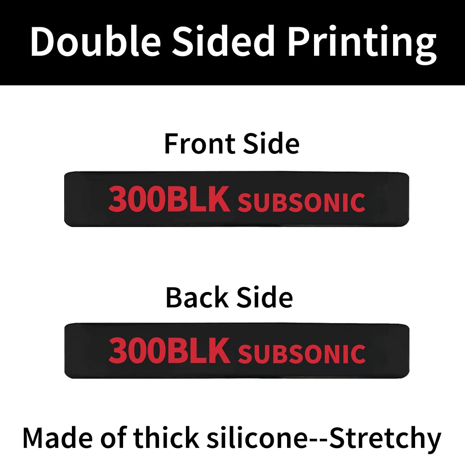 12 Pack Miaozhun 300 BLK Subsonic Magazine Marking Bands .300 Blackout Subsonic Magazine Caliber Identification(Black-Red)