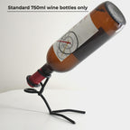 Fun 750ml Wine Bottle Stand, Metal Drinking Stickman Figure, Unique Wine Bottle Holder, Elegant Bottle Display