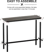 Bar Table, Bar Height Pub Table, High Top Cocktail Table for Kitchen Dining | 47.24" Rectangular Bar High Table for Kitchen Nook, Home Bar, Living Room, Bistro, Pub, Party, Sturdy Metal Frame