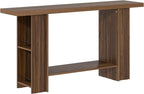 FOLUBAN Entryway Table, Modern Wood Console Table with Bottom & Side Storage Shelves, 2 Tier Sofa Table Behind Couch for Living Room, Long Hallway Table for Home Decor, 53 Inch, Walnut