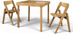 Stakmore Juvenile Children's Folding 3 Piece Natural Wooden Table and Chair Furniture Set with No Pinch Points for Kids Ages 3 and Up (3-Piece Set)
