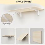 GOYLSER Wall Mounted Folding Kitchen Table Desk for Small Spaces Saving, Natural Wood Fold Down Laundry Wall Table, Wall Folding Portable Workbench Worktable, 47" x 20.5"