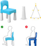 burgkidz Toddler Chair for Kids Ages 2-4, Plastic Kids Chair with 9.3" Seat Height, Lightweight & Durable, Easy-Clean for Indoor/Outdoor Use, Favorite Calming Blue for Boys Girls