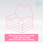 MONKISS Kids Couch, Comfy Toddler Chair, 2 in 1 Fold Out Kids Sofa, Baby Sitting Chair with Washable Cover, Toddler Furniture for Reading, TV and Playroom, Birthday Gift, 1-4 Years Old, Cute Dog
