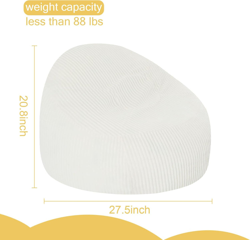 COMAX Bean Bag Chairs for Kids, Toddler BeanBag Sofa with Filler Bean Couch Stuffed for Boys and Girls, Lazy Floor Chair for Playroom, Nursery Room, Beige