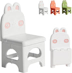 Kids Folding Chair, Safe Ergonomic Toddler Seat, Durable Small Plastic Chair for Classroom Camping, Lightweight & Easy Clean (White)