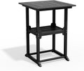 Ciokea 28" Outdoor Bar Table with Storage Shelf, Square High Top Bar Table, Ideal Bar Height Table for Outrdoor Bar, Dining, Balcony, Patio, Garden, Yard, Poolside, Black
