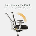 Branch Ergonomic Chair - A Versatile Desk Chair with Adjustable Lumbar Support, Breathable Mesh Backrest, and Smooth Wheels - Experience Optimal Comfort and Support - All Black
