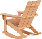 HDPE Shoreside Modern Rocking Poly Adirondack Chair (Set of 4),Teak