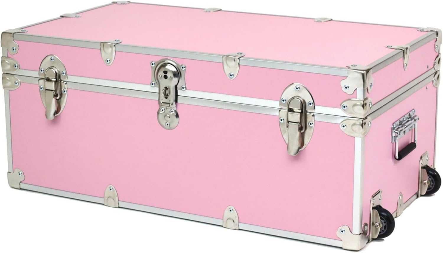 Rhino Trunk & Case Large Essential Trunk With Wheels 32”x18”x14”, 1000+ lbs Capacity - Many Colors. Strong, USA Made Summer Camp Footlocker, and Secure College Dorm Storage Chest