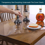 14x24 in Office Desk Blotter Mat Clear Plastic Table Protector Cover Pad PVC Transparent Topper Surface Proection Pad Anti Scratch Table Mat Glass Dinner End Waterproof Easy Clean