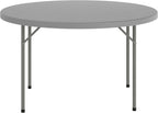 Flash Furniture Kathryn 4' Round Plastic Folding Event Table for Parties and Trade Shows, Portable Indoor/Outdoor Event Banquet Table, Granite Dark Gray