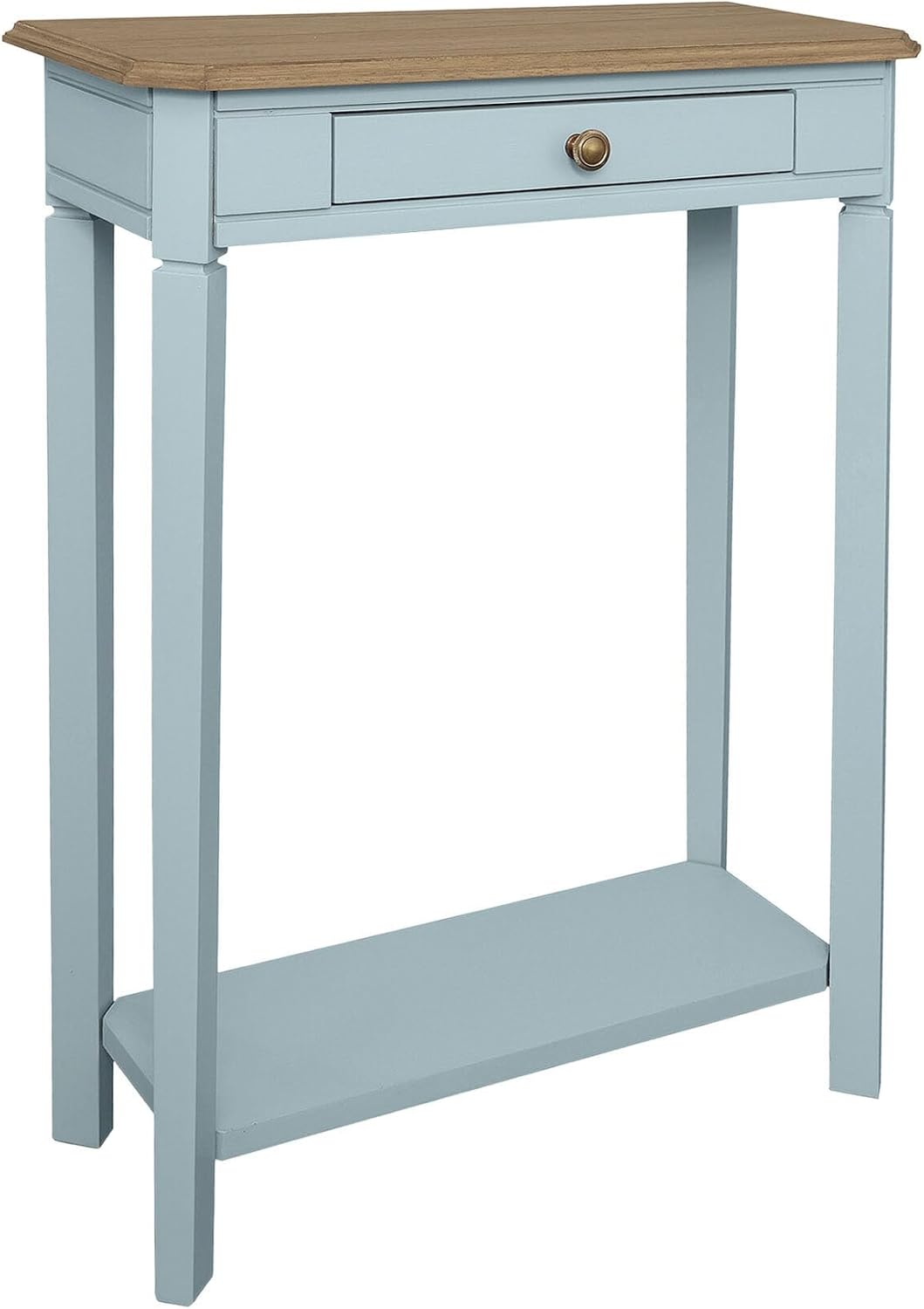 East at Main Console Table – 23.75” Wide Narrow Powder Blue Entryway Table with Storage & Shelf – Two Tone French Country Accent Table for Hallways, Foyers, Living Rooms and Small Spaces – Handcrafted