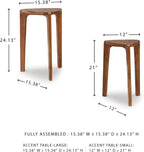 Signature Design by Ashley Brynnleigh Contemporary Nesting Accent Table, Set of 2, Light Brown