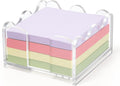 AceOrbit 1pc Scalloped Acrylic Sticky Note Holder, 3x3 Inch Clear Cute Notepad Holder Sticky Note Dispenser with Wave Design, Thick Acrylic Desk Organizer for Office, Home, Dorm, Classroom Desk