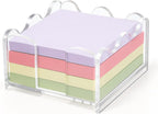 AceOrbit 1pc Scalloped Acrylic Sticky Note Holder, 3x3 Inch Clear Cute Notepad Holder Sticky Note Dispenser with Wave Design, Thick Acrylic Desk Organizer for Office, Home, Dorm, Classroom Desk