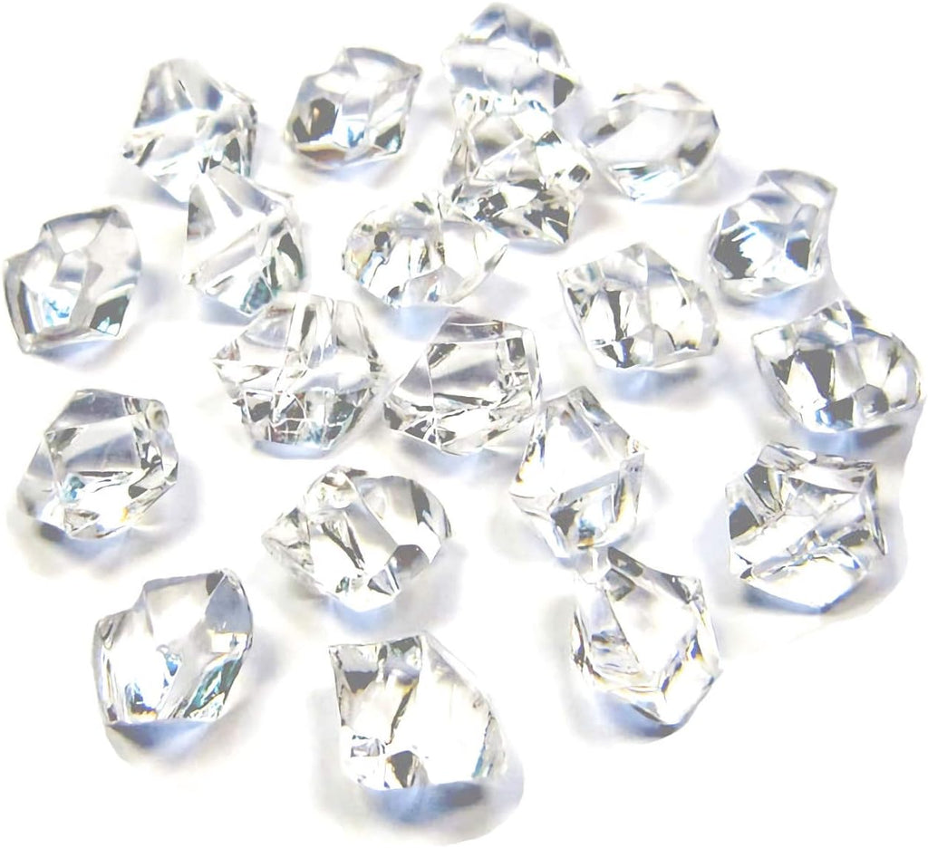 1000PCS Clear Acrylic Gem Stones - 2/4 Inch Fake Diamond Ice Cubes Crystals for Vase Fillers, Table Scatter, Birthday Party Favor, Wedding Decoration, Arts Crafts