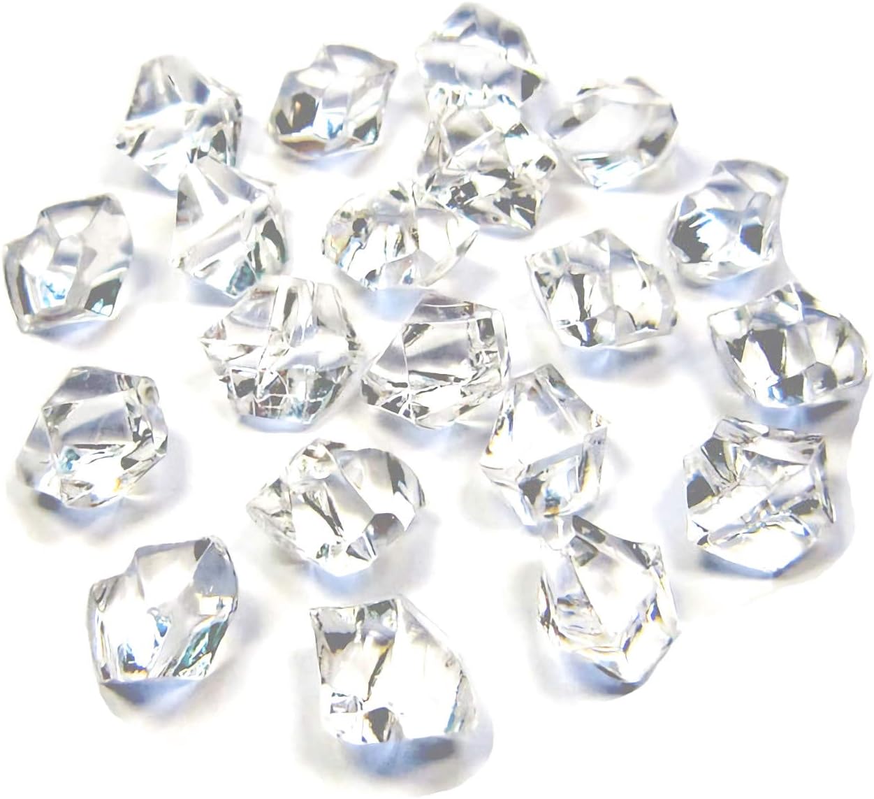 1000PCS Clear Acrylic Gem Stones - 2/4 Inch Fake Diamond Ice Cubes Crystals for Vase Fillers, Table Scatter, Birthday Party Favor, Wedding Decoration, Arts Crafts