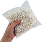 INSPIRELLE 1100pcs 8mm Ivory Polished ABS Undrilled Art Faux Pearls for Vase Fillers, No Hole Makeup Beads to Hold Brush Lipstick, Imitation Round Pearl Beads for Table Scatter Home Wedding Decoration