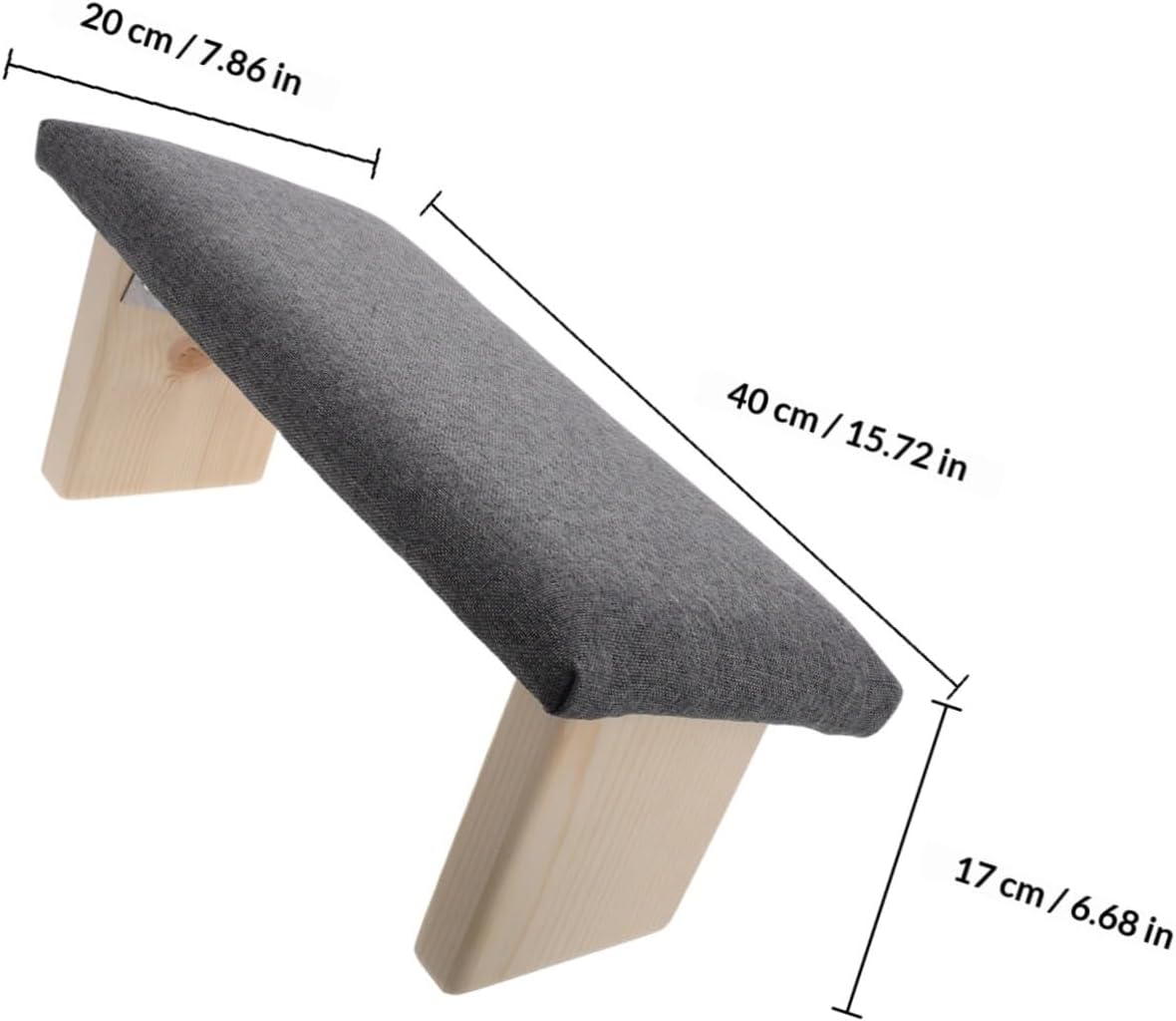 Toyvian Foldable Meditation Bench Wooden Prayer Stool Kneeler Chair with Slant Seat Deep Gray Folding Yoga Equipment for Meditation and Seiza Posture
