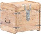 vidaXL White Solid Acacia Wood Chest in White