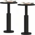 LAATOOREE Small Round Side Tables Set of 2, Drink Tables, Accent Coffee Tables, Pedestal End Tables with Thick Solid Wood Legs for Living Room,Sofa Couch,Small Spaces,Bedroom (2, Black)