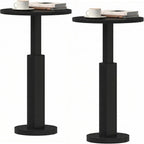 LAATOOREE Small Round Side Tables Set of 2, Drink Tables, Accent Coffee Tables, Pedestal End Tables with Thick Solid Wood Legs for Living Room,Sofa Couch,Small Spaces,Bedroom (2, Black)