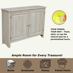 Solid Wood Hall Cupboard - 34" H, Unfinished