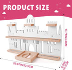 Givilio Tonie Shelf Castle for Toniebox,Wall Mounted Tonie Shelf Set,Tonie Figures Tonie Storage,Magnetic Wooden Floating Shelves Compatible with Toniebox for Kids Room (Pink)