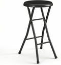 Folding Stool,Back 24-Inch Stool,Portable Stool,with 200lb Capacity for Kitchen or Rec Room - Portable Indoor Counter Bar Stools