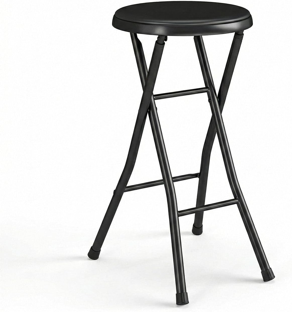 Folding Stool,Back 24-Inch Stool,Portable Stool,with 200lb Capacity for Kitchen or Rec Room - Portable Indoor Counter Bar Stools