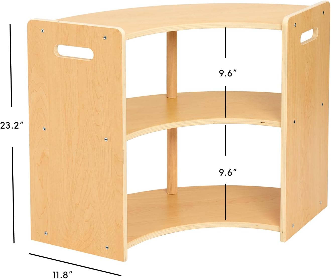 OOOK 2-Tier Montessori Book Shelf, Corner Arc Cabinet with Open Access, Montessori Furniture for Kids Room, Playroom, Nursery, Classroom, Kindergarten