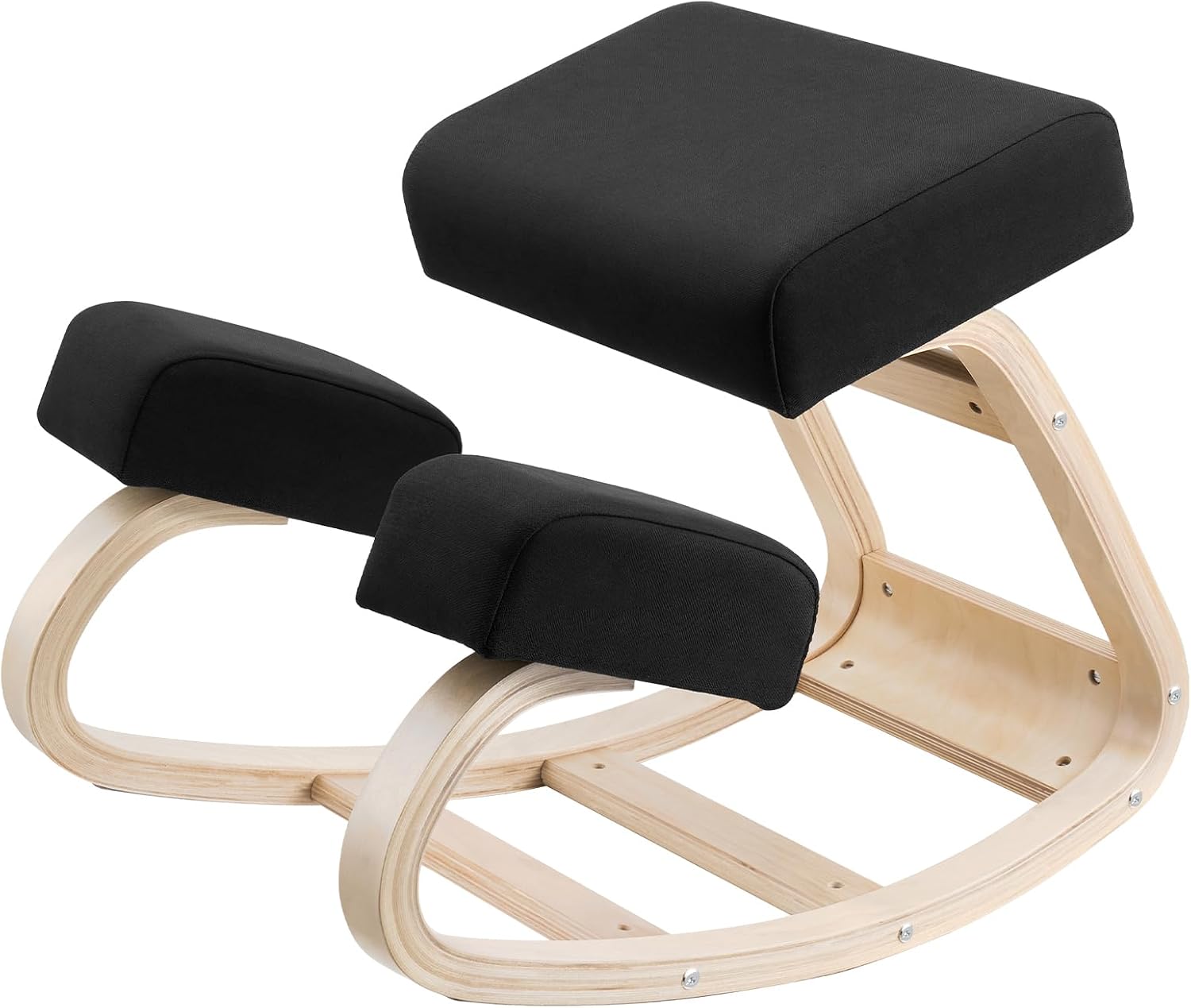 VEVOR Ergonomic Kneeling Chair, Wooden Posture Knee Chair with Thick Foam Cushions and Solid Wood Frame, Adjustable Height, Natural Relief for Neck or Back Pain, Ideal for Home, Office or Meditation