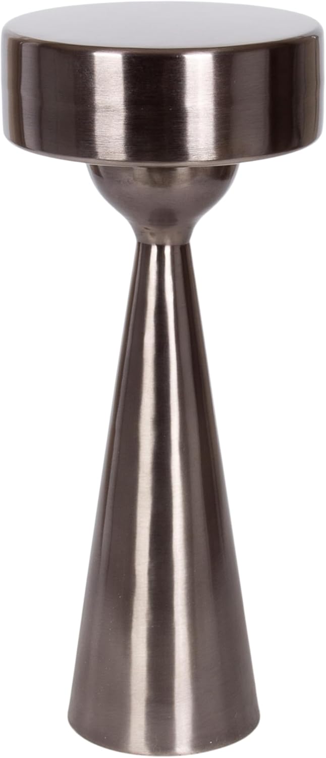 Kate and Laurel Solbrett Modern Sophisticated Metal Drink Table, 10 x 10 x 22, Gunmetal, Contemporary Mini Pedestal Table with Unique Sculptural Design for Use as Indoor Plant Stand