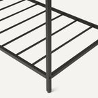 Amazon Basics Kitchen Island with 3 Storage Shelves, Black and Oak Effect, Melamine Surface, Adjustable Feet