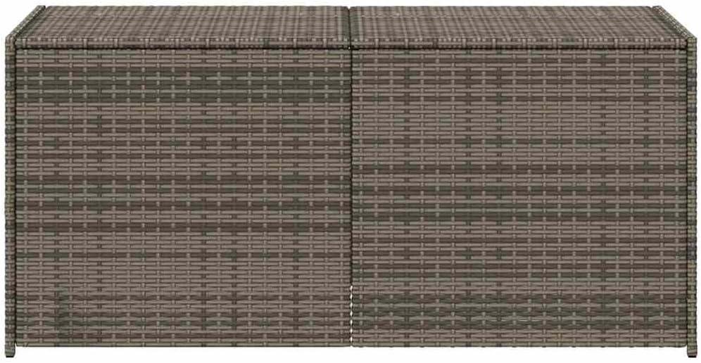 Patio Storage Bench Gray 74.8 Gal Poly Rattan Garden Storage Box with Waterproof Bag and Gas Spring