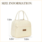 Insulated Lunch Bag for Women Men Adults Lunch Tote with Front Pocket Lunch Box Container Cooler Bag for Work Picnic (Light Yellow)