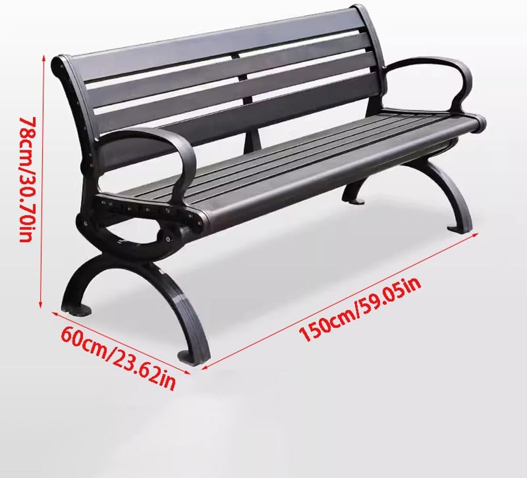 Patio Benches for Outdoors Park Bench Outdoor Leisure Chair Square Area Aluminum Alloy Double Garden Benches for Outdoors
