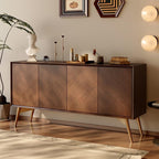 Entryway Cabinet Solid Wood Dining Sideboard Living Room Wall Storage Cabinet Retro Entrance Hall Cabinet Sideboard Storage Cabinet(180cm)