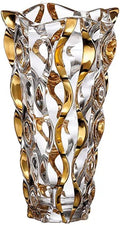 Hand Painted Gold Vase 11" Tall,Flower Vase Decor for Home Dining Table Living Room,Office Wedding Holiday Party,Handmade Decorative Flower Vase.