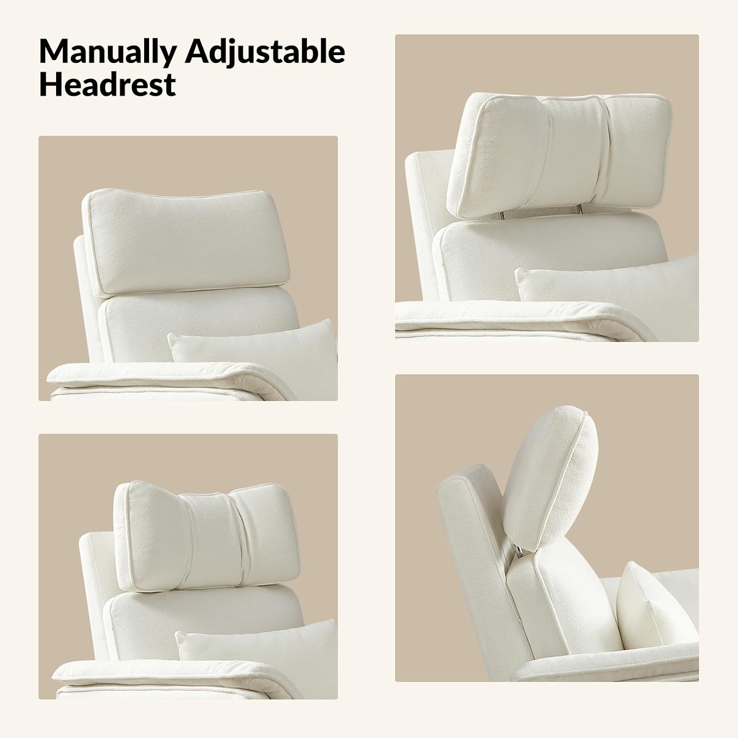 Modern Power Swivel Rocker Recliner Chair with USB Port and Storage Bags, Nursery Glider Recliner with Adjustable Headrest and Armrests, , GREENGARD, FSC, CertiPUR-US® Certified, White