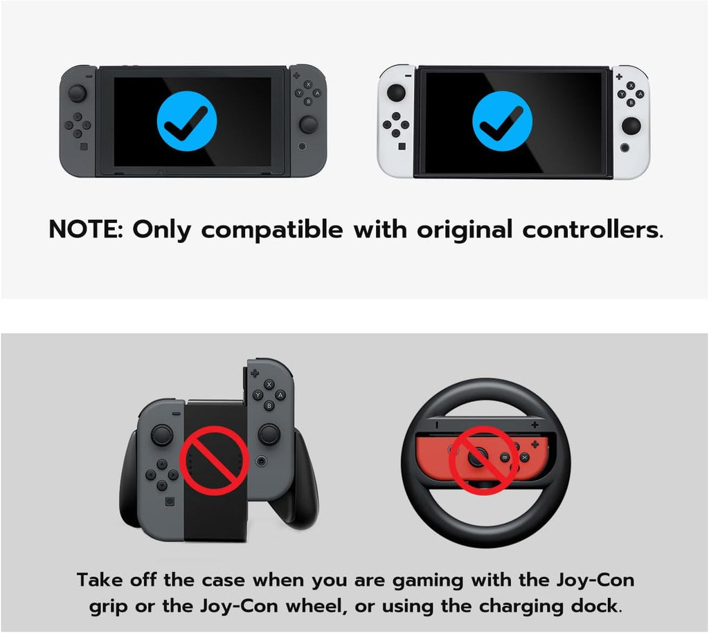 Mcbazel Transparent TPU Case for Switch JoyCon Controllers, Protective Cover Anti-Slip Grip Clear Skin Compatible with NS Switch/OLED(NOT for NS 2)