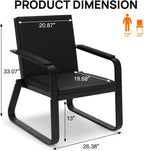 Waiting Room Chair with Armrest, PU Leather Office Furniture, Lobby Conference Reception Chair, Office Guest Seating for Clinic,Airport,Hospital,Barber,Salon,Bank (Black, 1-Seat)