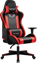 Gaming Chair Office Chair Ergonomic PC Computer Chair Reclining Racing Chair with Headrest and Lumbar Support Gaming Chair for Adults Men Women Teens Desk Chair (Black+red)