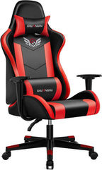 Gaming Chair Office Chair Ergonomic PC Computer Chair Reclining Racing Chair with Headrest and Lumbar Support Gaming Chair for Adults Men Women Teens Desk Chair (Black+red)