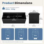 DUMOS 43 Inches Foldable Storage Ottoman Bench, Foot Rest Stool, Synthetic Leather Storage Chest with Thicker Foam Padded Seat for Entryway Living Room, Modern Black
