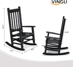 Bonnlo Kids Rocking Chair, Wooden Rocker with Classic Design, Solid Hardwood Construction, Indoor Nursery Furniture for Reading, Eating, Playing, Classroom and Bedroom (Black)