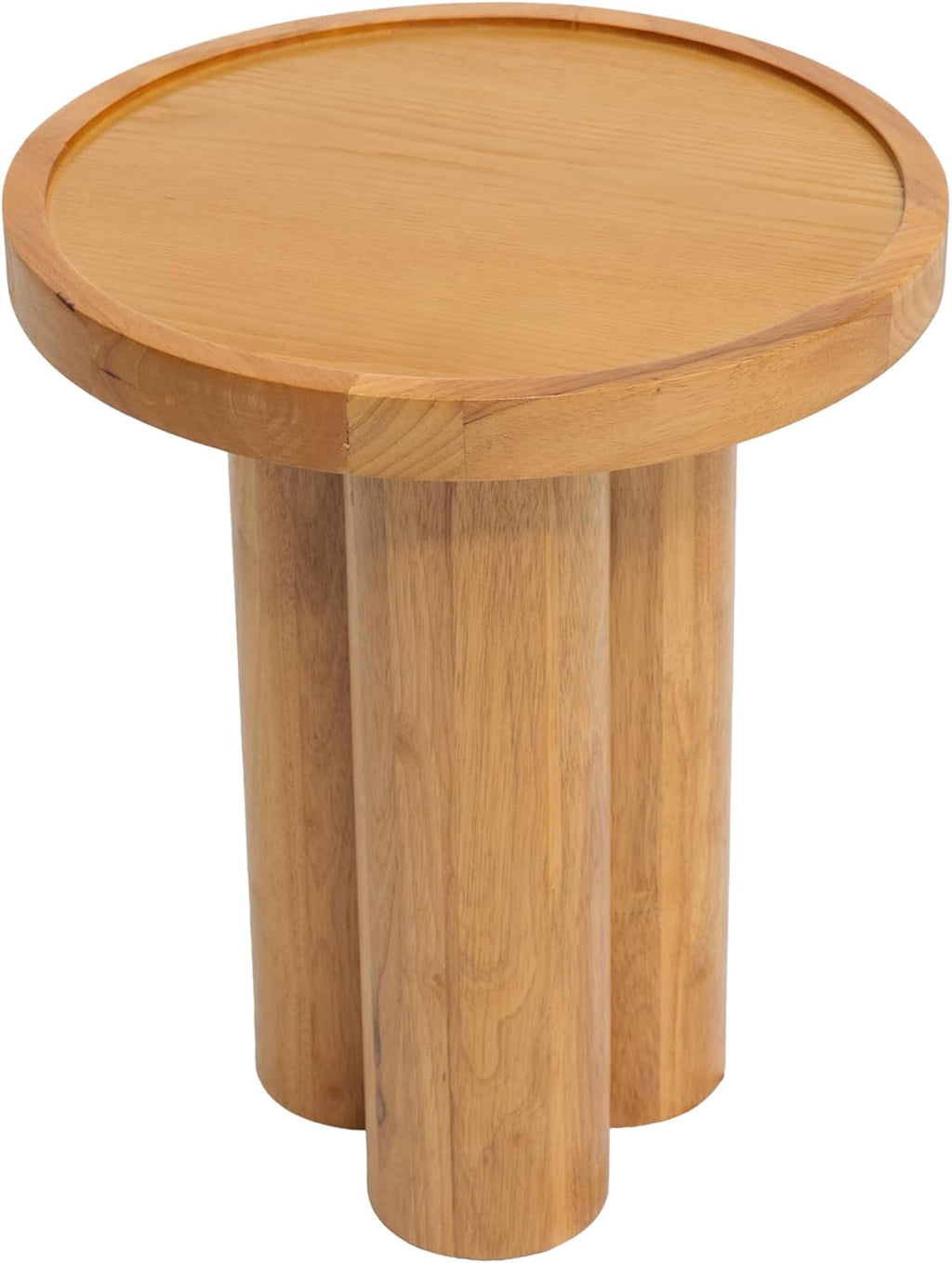 Christopher Knight Home Benny Round Solid Wood End Table, Wooden Side Table with Pedestal Base, Modern Accent Table for Living Room/Bedroom/Small Spaces, Indoor Small Pedestal Table, Natural