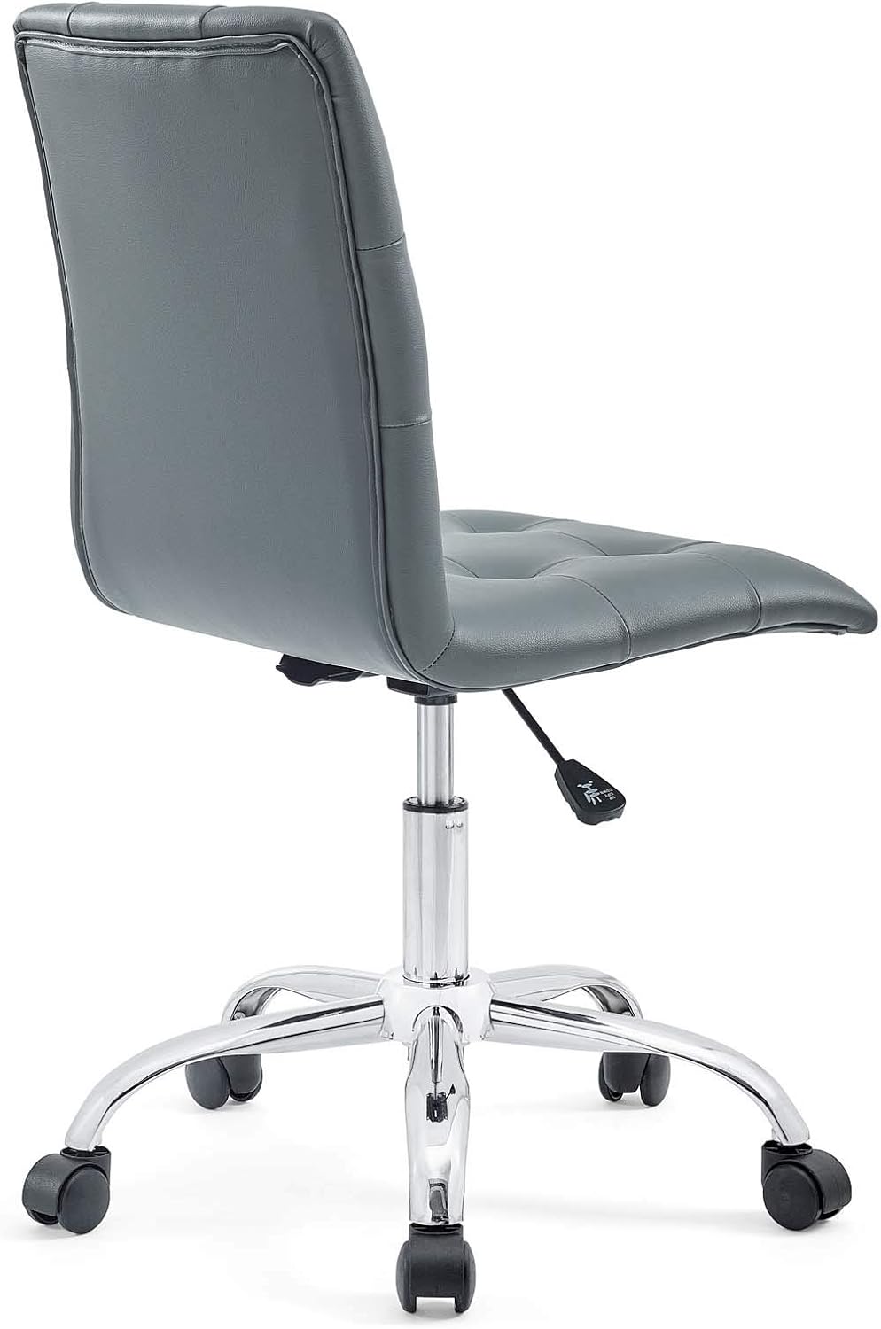 Modway Prim Ribbed Armless Mid Back Swivel Conference Office Chair In Gray