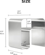 Modern Stainless Steel Side Table,Minimalist Nightstand and Sofa Table Silver Metal End Table Elegant Small Coffee Table for Bedroom Desktop Bookshelf Magazine Rack Multi-Functional Organizer
